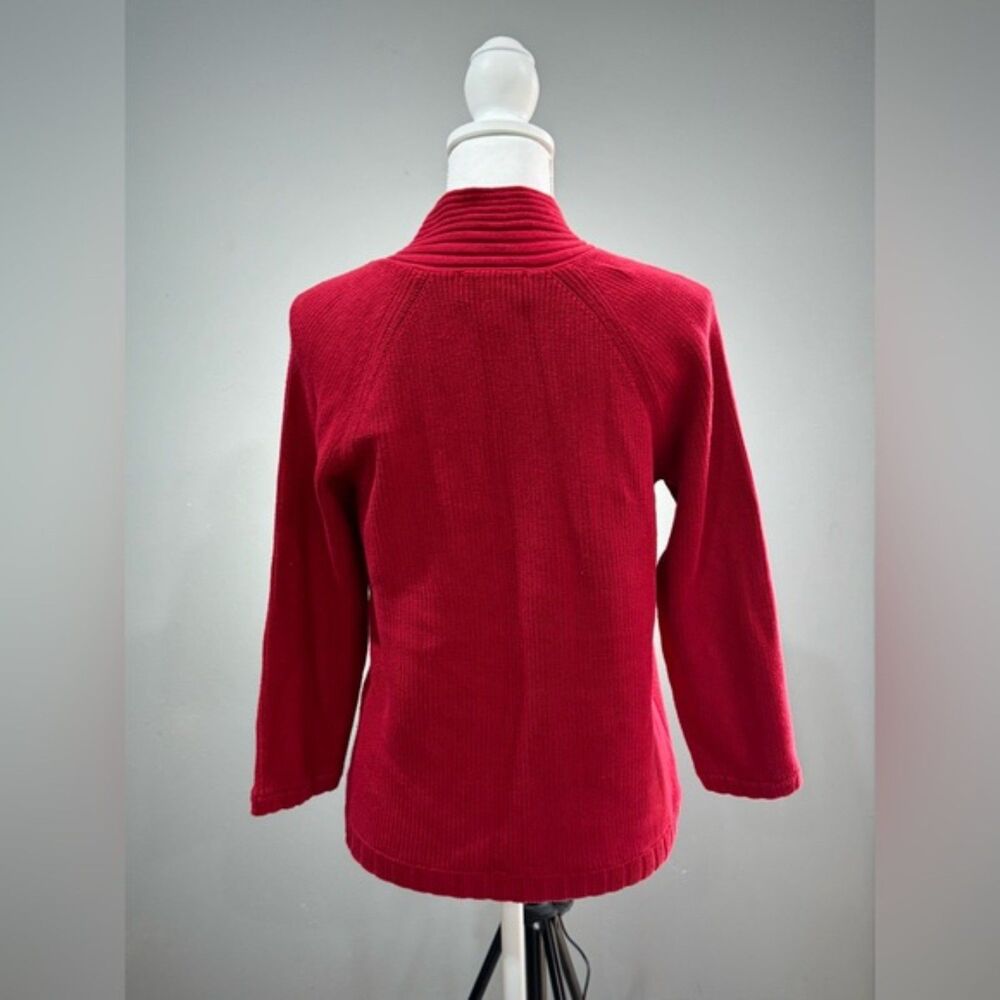 Sale! Red Vintage Talbots Tie-Neck Sweater Y2K Size S VGUC - Picture 2 of 6